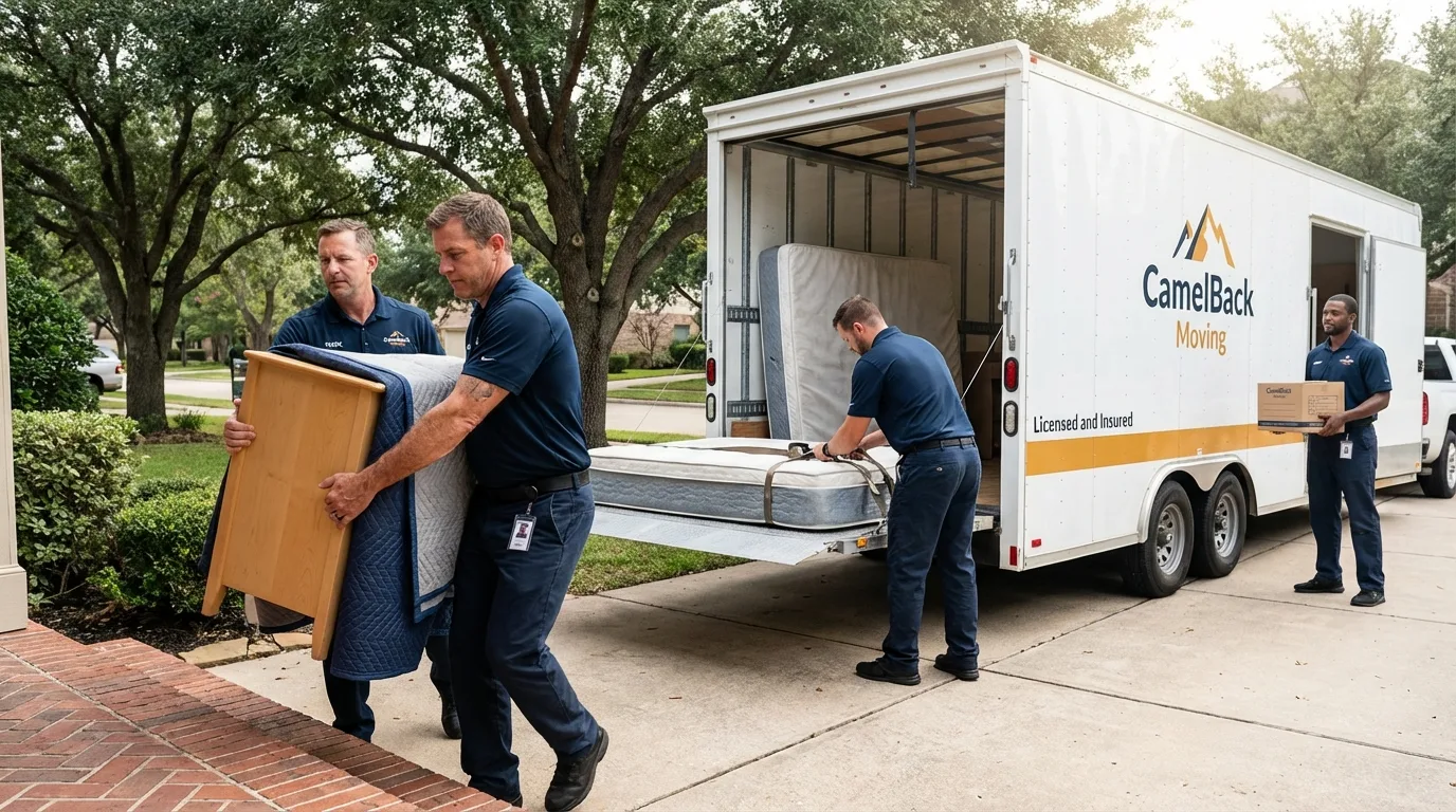 Crew loading residential truck for cross-state move from Williamsburg, PA