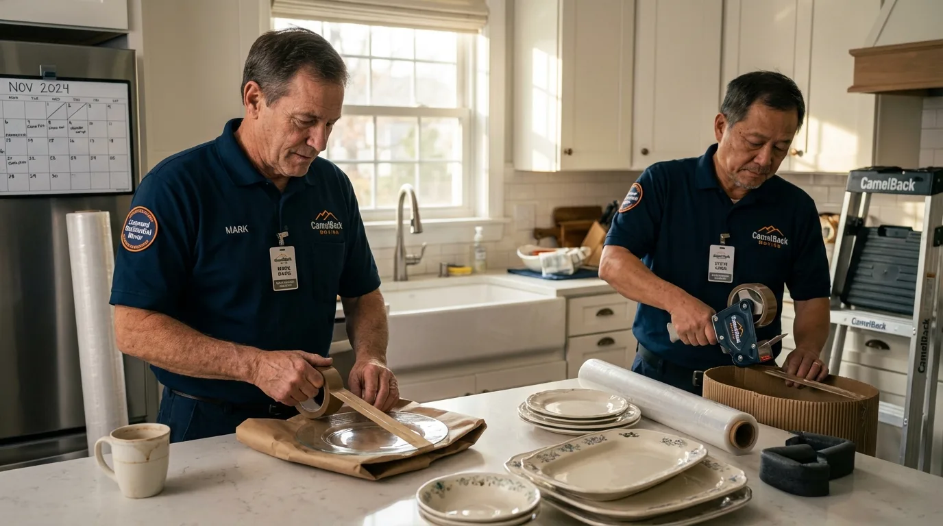 Professional crew packing kitchen dishware in Williamsburg, PA